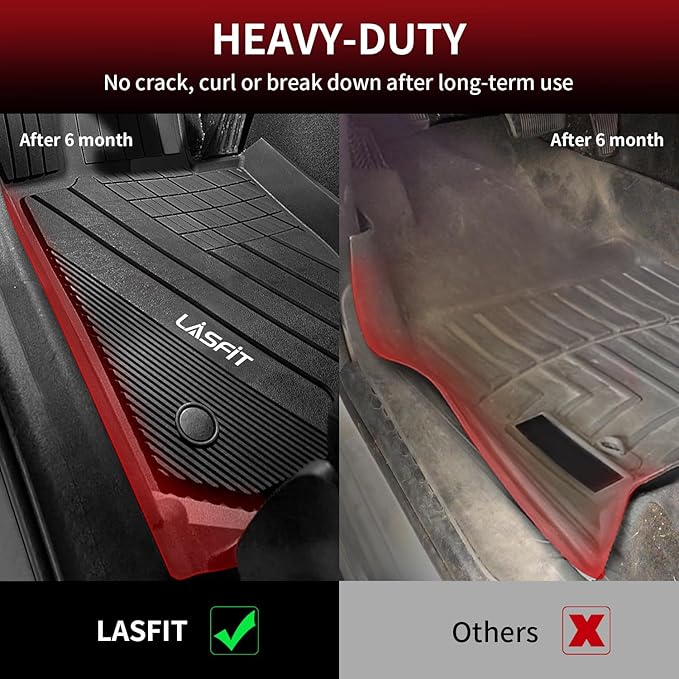 LASFIT Floor Mats 2019-2024 2025 2026 for BMW 3 Series G20 3 Series 330i 330e M3 M340i Accessories Sedan Only, Custom Fit TPE All Weather Car Liners 1st & 2nd Row Full Set, Black(NOT for GT & 2 Door)