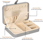 LANDICI Small Jewelry Box for Women Girls, PU Leather Travel Jewelry Case, Portable Jewelry Organizer Storage Holder Display 