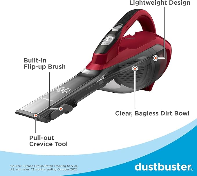 BLACK+DECKER dustbuster AdvancedClean Cordless Handheld Vacuum, Home and Car Vacuum (HLVA320J26)
