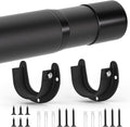 Closet Rods for Hanging Clothes, 17 to 53 Inch Closet Rod, Heavy Duty Adjustable Clothes Hanging Bar Rod Matte Black Closet P
