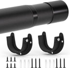 Closet Rods for Hanging Clothes, 17 to 53 Inch Closet Rod, Heavy Duty Adjustable Clothes Hanging Bar Rod Matte Black Closet P