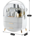 CANITORON Makeup Organizer,Skincare Organizer with 2 Drawers and Transparent Cover,Cosmetic Display Case for Vanity Organizer