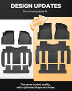 All Weather Floor Mats Custom Fit for Chevy Traverse 2009-2017 (Only Fits Captain's Chairs), Front Backseat Row Liners for GMC Acadia 2007-2017, Full Interior Protection TPE Rubber Car Accessories