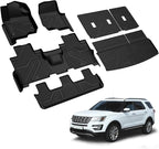 LASFIT Floor Mats for Ford Expedition Standard(Not for Max Models) 2021 2022 2023 2024 8 Seats(Not Fit 7 Seats), All Weather TPE Custom Fit for SUV Car Liners, 1st& 2nd& 3rd& Cargo Liner, Black 5pcs