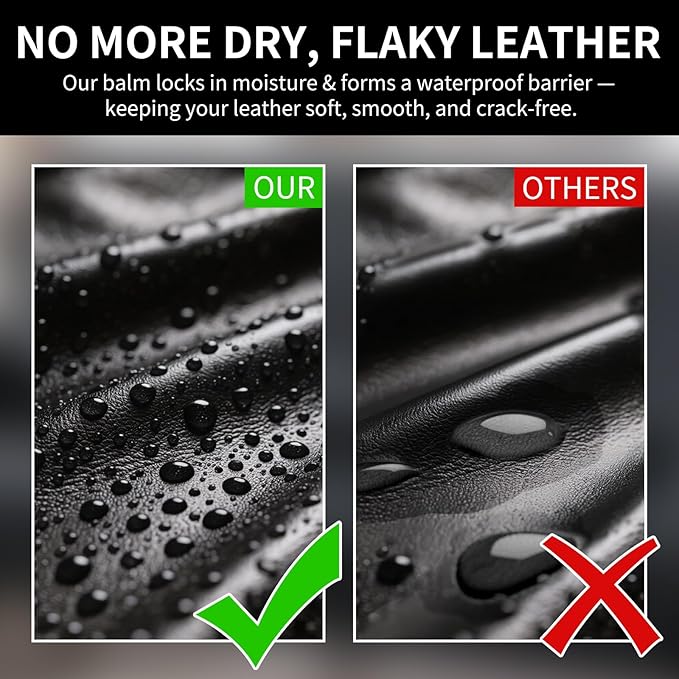 Leather Recoloring Balm and Leather Repair Kit for Furniture, Black Leather Restorer for Couches, Furniture, Car Seats, Leath