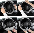 Car Steering Wheel Cover, Microfiber Leather Steering Wheel Cover Universal Fit 14.5-15 inch Anti-Slip Comfortable Breathable