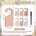 Patelai 14 Pcs Blank Wooden Clothing Rack Divider with Marker Pen Closet Blank Organizers Hanger Separators Hanging Closet Di