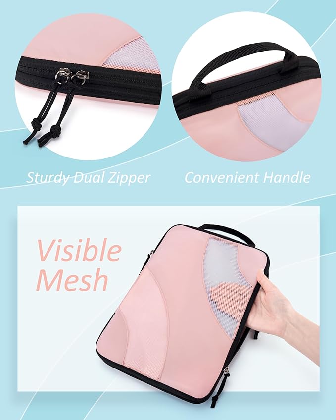 BAGSMART Compression Packing Cubes, 6 Set/4 Set/2 Set Travel Packing Cubes for Carry on Suitcases, Compression Suitcase Organ