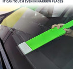 NEWISHTOOL Long Reach Auto Bulldozer Squeegee, Mini Paddle Scrubber for Window Tint Film Installing and Vehicle Windshield/Rear Window Glass Cleaning, 1 PC Bulldozer Tint Tool and 3 PCS Scrub Pads