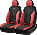 Coverado Car Seat Covers for Front Seats, Waterproof Automotive Seat Protectors 2-Pack, Leather & Mesh Driver Protectors Univ