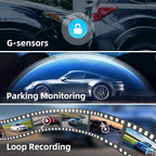 3 Channel Mirror Dash Camera for Cars, Triple Rear View Mirror with Front 4K/3K, Inside and Rear 1080P with WiFi, G-Sensor, N