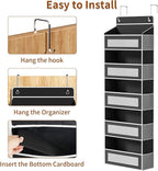 Over The Door Organizer with 5 Large Pockets, Over the Door Storage 10 Side Pockets 44 lb Load Behind Door Storage, Door Orga