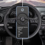 SEG Direct Black Car Steering Wheel Cover Small Size 14-14.25 inch (35.5-36 cm), for Prius Civic Model 3 Model Y Camaro, Brea