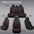 NS YOLO Leather Car Seat Covers,Universal Fit for Most Cars,SUVs and Sedans,Waterproof Luxury Leatherette Cushions, 5 Seats P