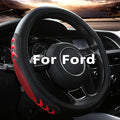 Leather Steering Wheel Cover for Ford F150 F250 F350, 15.5-16 inches Car Steering Wheel Cover with Anti-Slip Massage Particle
