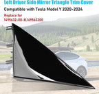 Jaronx Compatible with Tesla Mirror Triangle Cover Model Y 2020-2024, 1495632-00-B Model Y Driver Side Mirror Triangle Trim, A-Pillar Applique Mirror Triangle Panel Trim For Tesla Model Y Accessories