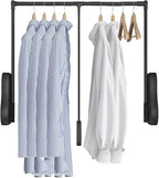 Pull Down Closet Rod for Hanging Clothes, Wardrobe Lift Rail Aluminum Alloy Organizer, Side Mounted Closet Rod for Kitchen Be