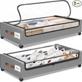 Under Bed Storage with Wheels 2Pack Underbed Storage with Clear Window&Label Under Bed Drawers Large Capacity Rolling Under B