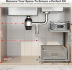 2 Pack 18.5IN-Depth Under Sink Organizer With Next-Gen Ball-Bearing Slides,2-Tier Precision Mesh Pull Out Cabinet Storage for