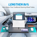 JFX Steering Wheel Tray, Car Food Tray, Car Desk for Laptop, Multipurpose Car Table for Eating & Work, Adjustable Car Tray for Laptop, Eating Food, Writing – Universal Fit for Most Vehicles