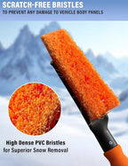 17" Snow Brush & Ice Scraper for Car Windshield | Heavy-Duty Snow Removal Tool | Small Snow Brush with Ergonomic Foam Grip | Essential Car Winter Accessory | Efficient Snow Clearing Brush