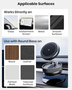 2 PCS Upgraded 360° Vacuum Magnetic Car Phone Holder for Magsafe [96+LBS Strongest Suction & 2800gf Strongest Magnetic], Adjustable Car Phone Mount for Your Car/Gym/Mirror/Shower for iPhone & Android