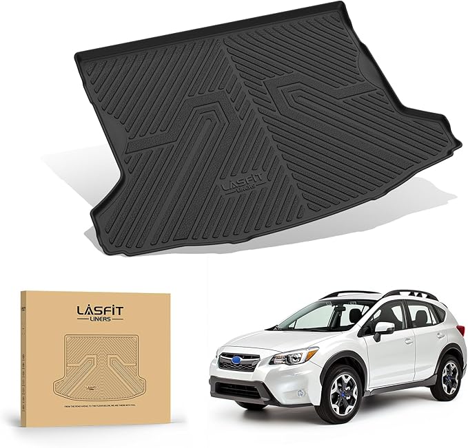 LASFIT Cargo Mat for Subaru Crosstrek 2016-2017/XV Crosstrek 2013-2015/Impreza 2012-2016(Impreza not fit Seden),All Weather TPE Custom Fit Easy Clean Durable Trunk Mat for Subaru Cargo Liner,Black