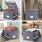 ENGPOW 5200°F File Box Fireproof Document Box with Lock,Heat Insulated Collapsible File Storage Organizer Box with Handle,Por