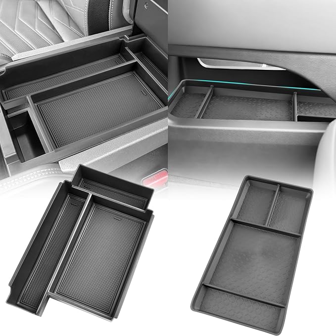 SHAOHAO 2Pcs for 2025 2026 Nissan Pathfinder Center Console Organizer& Lower Organizer for 2023 2024 2025 2026 Nissan Pathfinder Accessories (S/SV/SL/Rock Creek/Platinum) Double Space Storage Box Tray