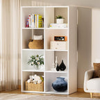 COMHOMA 8 Wood Cube Storage Organizer with Open Back and Removable Back Panels, 11In White Cube Storage Bookshelf, Cubicle Sh