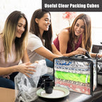 10 Pcs Extra Large Clear Travel Packing Cube，16 x 12 x 4 Clear Vinyl Zippered Storage Bags See Through Moving Bag Plastic Sto