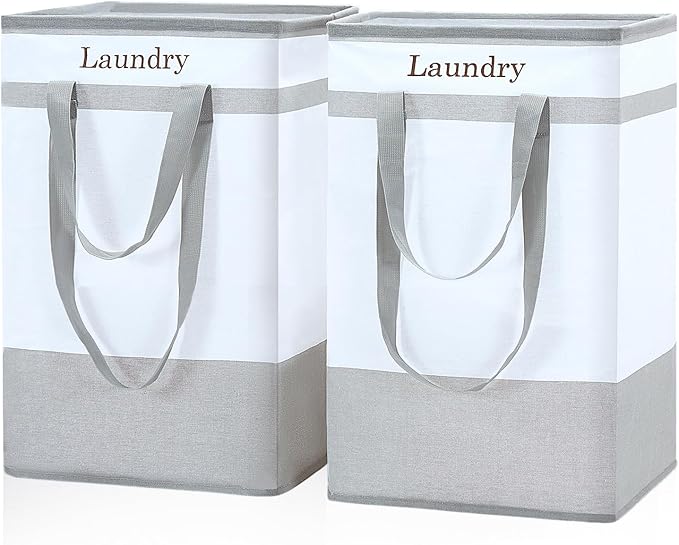 FairyHaus Laundry Basket 78L, 2Pack Laundry Hamper with Easy Carry Handles, Collapsible Laundry Baskets Hampers for Bathroom 