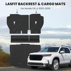 LASFIT Cargo Mat with Backrest Mat for Honda CR-V 2026 2025 2024 2023 (Gasoline Only), All Weather Custom Fit TPE Trunk Mat Trunk Liner Cargo Liner with Seatback Mat (Lower Position)