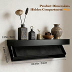 Magic Flap Hidden Shelf with Secret Compartment, Wall Mounted Floating Shelf with Concealed Storage Drawer, Hidden Compartmen