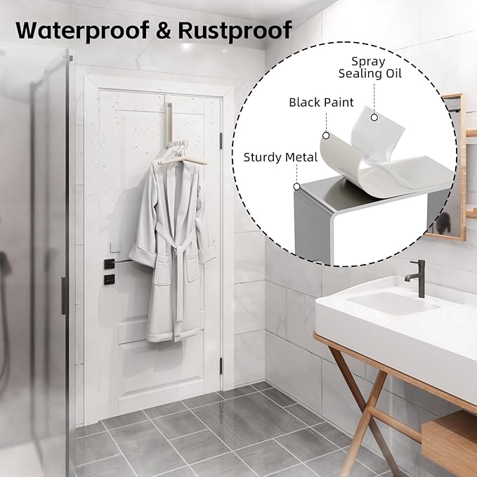 BAKON Over The Door Hanger Folding Clothes Drying Rack, Folding Hanging Coat Rack for Indoor Laundry Room Compact Small Space
