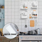 Dualshine Premium Pegboard Combination Kit, White Pegboard Wall Organizer with 4 Small Plastic Panels and 38 Accessories, Ide