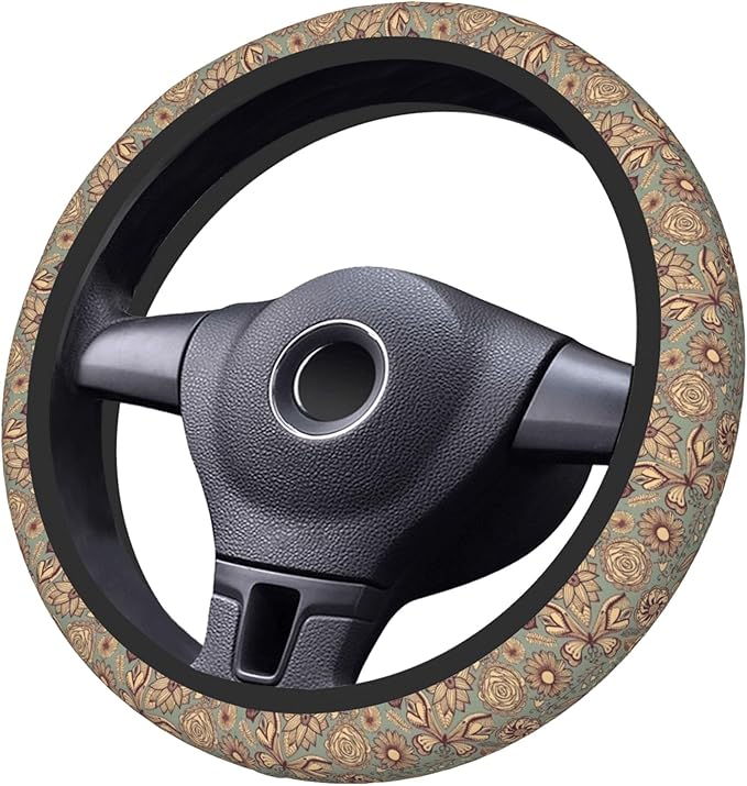 Steering Wheel Cover Universal Fit Car Interior Accessories for Women Men 15 Inch Breathable Anti Slip Odorless Neoprene Stee
