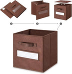 artsdi 13x13x13 storage cube bins (Set of 10) Fabric storage cubes with 10 Labels Window Cards & a Pen, storage cubes 13x13, 