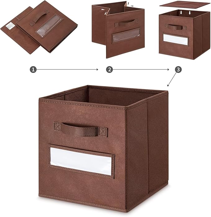 artsdi 13x13x13 storage cube bins (Set of 10) Fabric storage cubes with 10 Labels Window Cards & a Pen, storage cubes 13x13, 