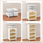 CTSNSLH 4 Tier Plastic Storage Bins with Lid - 27.5Qt Stackable with Lids for Bedroom, Living Room, Office - Foldable Contain