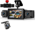 360° Dash Cam Front and Rear Inside Left Right, 4 Channel FHD 1080P Dash Cam for Cars, 3 Inch IPS Dashcams with Night Vision,