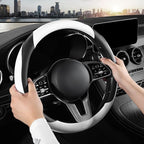 Car Steering Wheel Cover, Microfiber Leather Steering Wheel Cover Universal Fit 14.5-15 inch Anti-Slip Comfortable Breathable