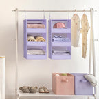 GRANNY SAYS 3 Shelf Hanging Closet Organizers and Storage, Collapsible Closet Storage Organizer with 2 Metal Hooks, Leak-Proo