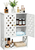 Wall Bathroom Cabinet Over The Toilet, 2-Door White Medicine Cabinet with Shelves, Space-Saving Storage Organizer for Bathroo