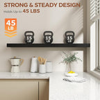 Dreamland Black Floating Shelves 48 Inch Long,8 Inch Deep Floating Shelves,48" W x 8" D Wall Shelves for Bedroom,Living Room,