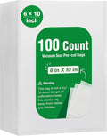 Syntus 100 Count Vacuum Sealer Bags Pint 6 x 10 inch for Seal a Meal, Commercial Grade BPA Free Heavy Duty Precut Seal Bags, 