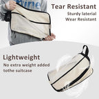 U+U 4 Set Compression Packing Cubes - Ultralight Cream Travel Organizers, Space-Saving Suitcase Organizer, Expandable Packing
