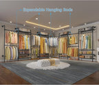 Timate F4 Wall Mounted Clothes Rack Industrial Pipe Clothing Rack for Hanging Clothes, Expandable Garment Rack Heavy Duty War