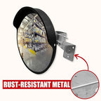 SecurityMan Large 24 Inch Convex Mirror for Blind Spots - Shatterproof Polycarbonate, 180° Wide View for Driveways, Intersections, Warehouses, Roads, and Large Areas - Indoor & Outdoor Security Mirror