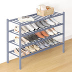 Smiry Bamboo Shoe Rack for Closet, 4 Tier Long Wooden Stackable Shoe Organizer, Free Standing Shoes Storage Shelf for Entrywa